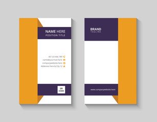 Minimalist vertical business card design template