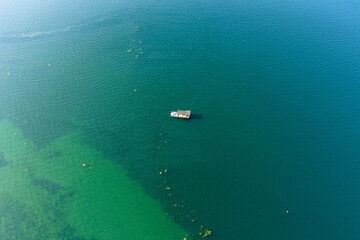 Aerial view of a boat 
