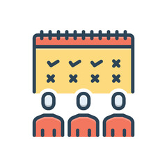 Color illustration icon for attended 