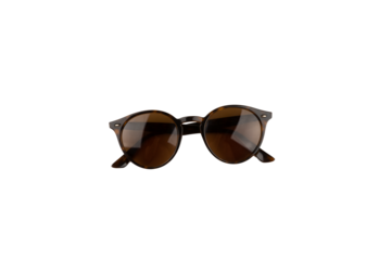 closeup of trendy sunglasses isolated, top view