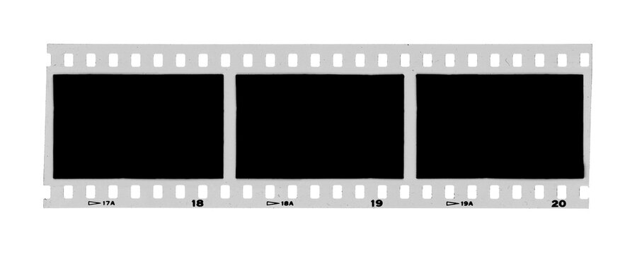 Vintage photo filmstrip isolated on white background