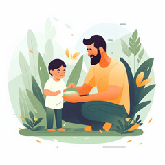 Father's Day flat illustration