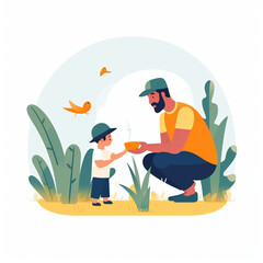 Father's Day flat illustration