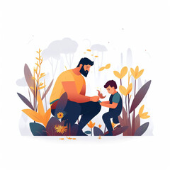 Father's Day flat illustration
