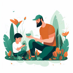 Father's Day flat illustration