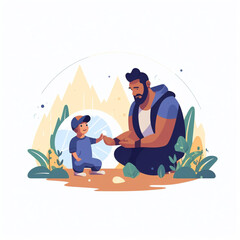 Father's Day flat illustration