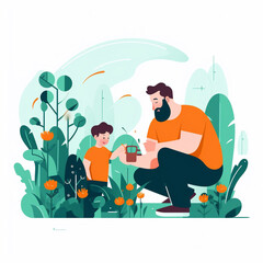Father's Day flat illustration