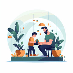 Father's Day flat illustration