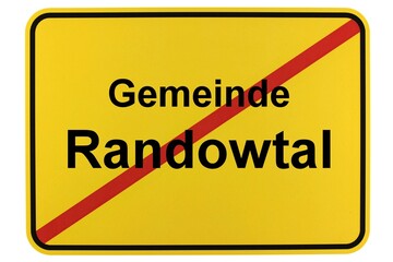 Illustration eines Ortsschildes der Gemeinde Randowtal in Brandenburg