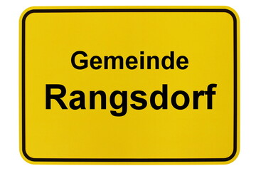 Illustration eines Ortsschildes der Gemeinde Rangsdorf in Brandenburg