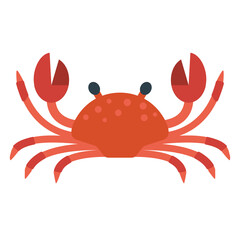 Red cute crab - obrazy, fototapety, plakaty