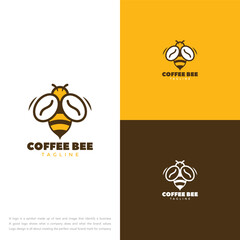 the combination of bees and coffee forms a great logo