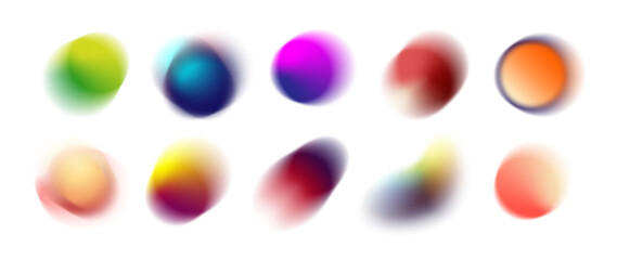 Set of abstract blur gradient shape