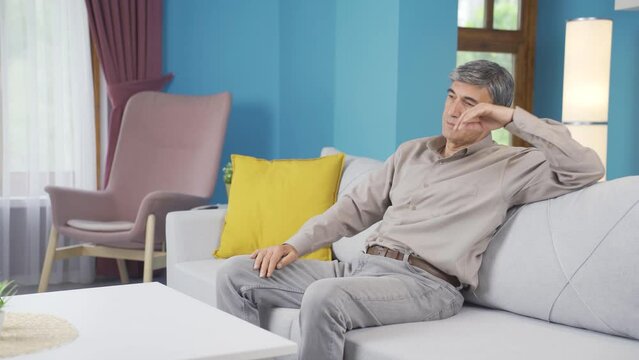 Troubled type. Old and grumpy old man.