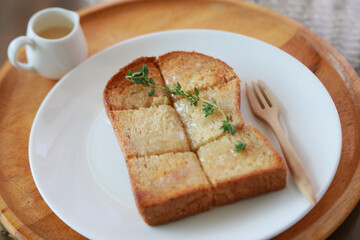 Breakfast get served in the morning in the restaurant or the cafe. Food and drink set made by chef and served with hot drink. Healthy food or junk food was select by people.