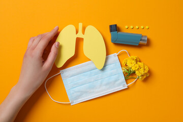 Concept of different diseases - asthma, disease of lungs