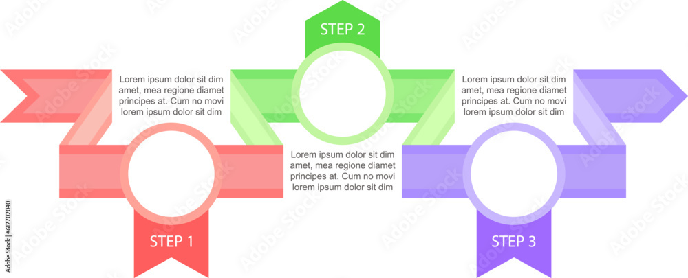 Poster Festive infographic chart design template. Childcare info, school event. Abstract vector infochart with blank copy spaces. Instructional graphics with 3 step sequence. Visual data presentation