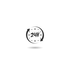 Open 24 hours arrow icon symbol with shadow