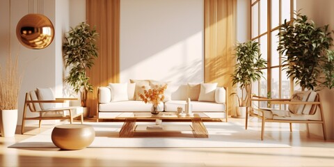 a luxury living room, fictional interior created with generative ai