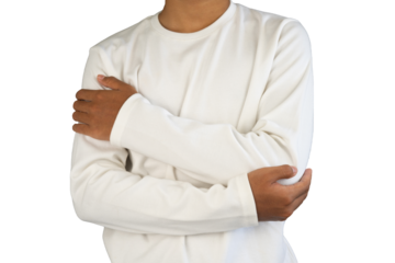 man holding the elbow of a sore hand