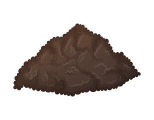 A pile of black earth for seedlings. Vector isolated cartoon illustration.