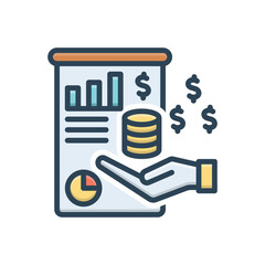 Color illustration icon for financing 