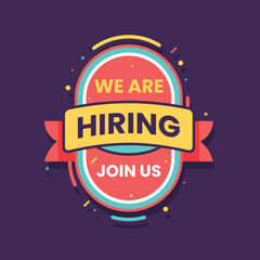 we are hiring join us announcement job vacancy banner vector