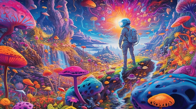 Stellar Odyssey: A Psychedelic Voyage Through Space