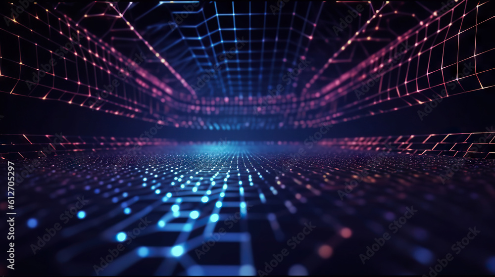 Poster modern digital abstract 3d background. can be used in the description of network abilities, technolo