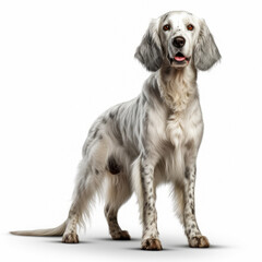 english setter dog isolated on white background, ai generative