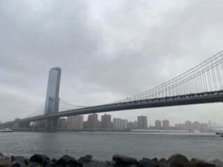 Brooklyn bridge in the rain 