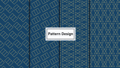 Geometric seamless pattern design set .