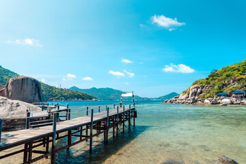 Fototapeta na wymiar travel tropical island,Nang Yuan and Koh Tao islands in Thailand