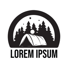 camping and mountain logo vector.
