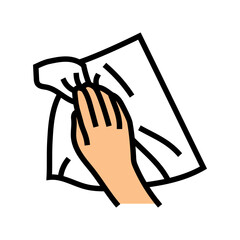 cleaning with paper towel color icon vector. cleaning with paper towel sign. isolated symbol illustration