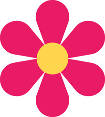 Pink flower editable vector on a white background.  Best for social media, background, website design.
