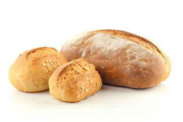 bread on white background ,Bread close-ups, food close-ups, food photography