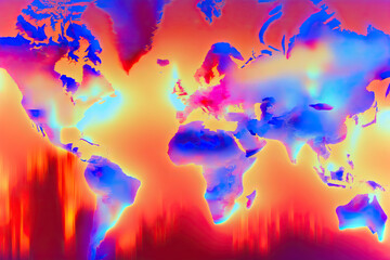 Obraz na płótnie Canvas blurry exposure heatmap,Colorful, psychedelic colors
