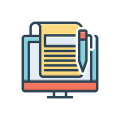 Color illustration icon for article 