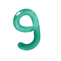 3d green number 9