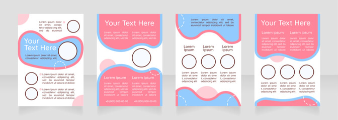 Newborn care guide blank brochure layout design. Caring for infants. Vertical poster template set with empty copy space for text. Premade corporate reports collection. Editable flyer paper pages