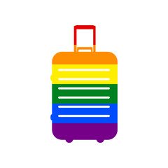 Baggage sign illustration. Rainbow gay LGBT rights colored Icon at white Background. Illustration.