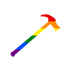 Saw simple Icon. Rainbow gay LGBT rights colored Icon at white Background. Illustration.
