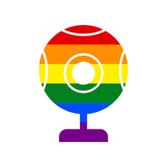 Chat web camera sign. Rainbow gay LGBT rights colored Icon at white Background. Illustration.