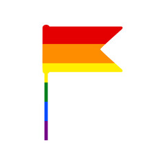 Flag sign illustration. Rainbow gay LGBT rights colored Icon at white Background. Illustration.