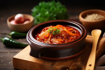 korean dish with delicious spicy sauce
