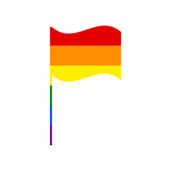 Flag sign. Rainbow gay LGBT rights colored Icon at white Background. Illustration.