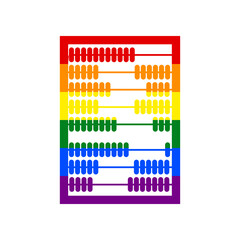 Abacus sign. Rainbow gay LGBT rights colored Icon at white Background. Illustration.