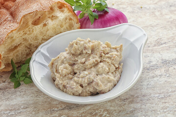 Jewish traditional cuisine herring mousse Forsmak
