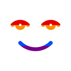 Smile icon. Rainbow gay LGBT rights colored Icon at white Background. Illustration.